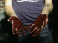 blood on his hands
