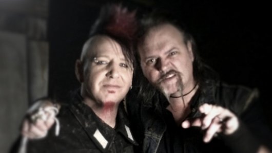 Vocalist Chad Grey and Director Robert Sexton on the set of "MOTH"